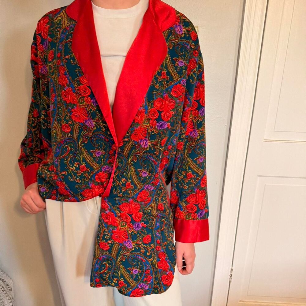 Vintage Victorias Secret Women's Floral Blazer